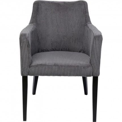 Chair with armrests Mode Cord corduroy grey Kare Design