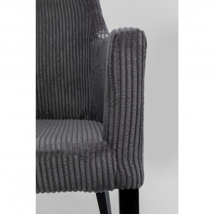 Chair with armrests Mode Cord corduroy grey Kare Design