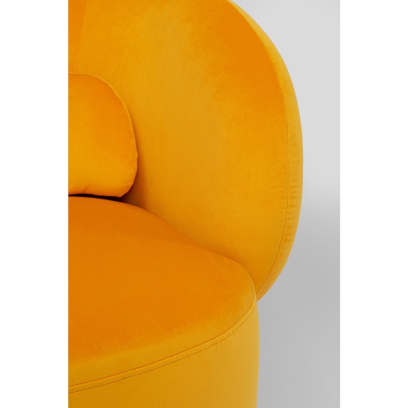 Yellow velvet swivel armchair Orion Kare Design