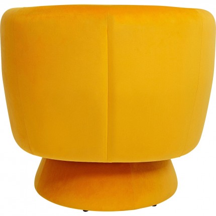 Swivel armchair Orion velvet yellow Kare Design