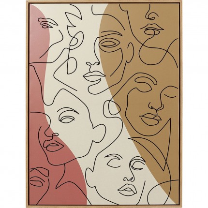 Schilderij Faccia Arte driekleurig 90x120cm Kare Design