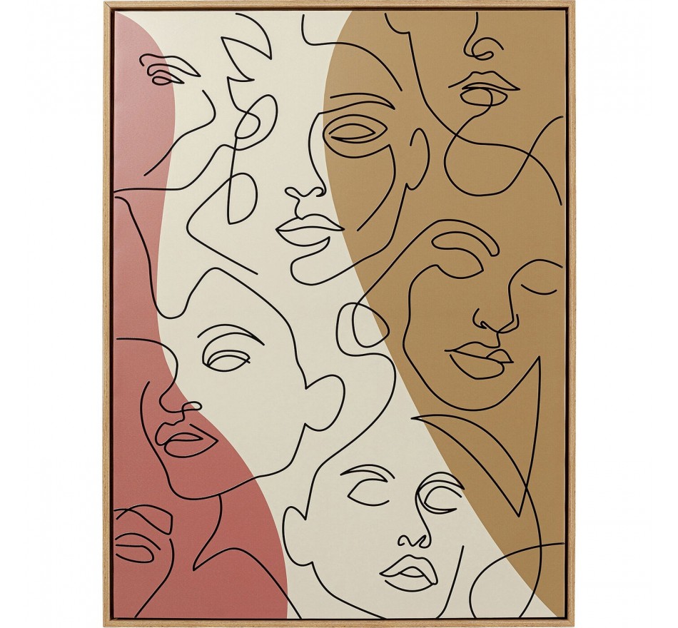 Schilderij Faccia Arte driekleurig 90x120cm Kare Design