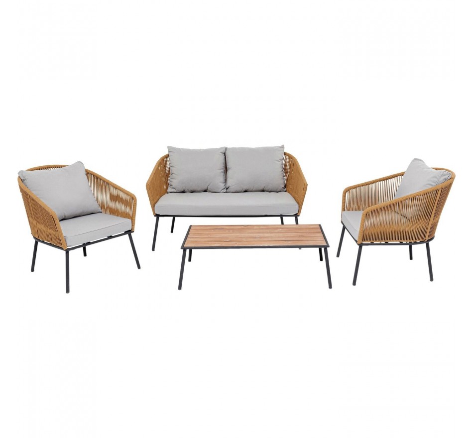 Tuinmeubilair Elba bruin 4-Zits Kare Design