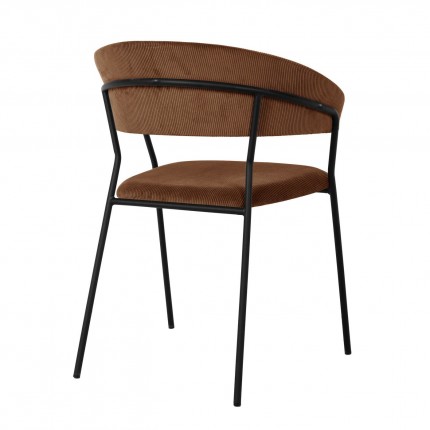 Chair with armrests Belle Cord velvet brown Kare Design
