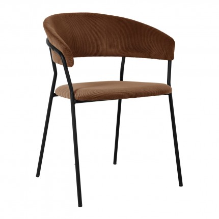 Chair with armrests Belle Cord velvet brown Kare Design