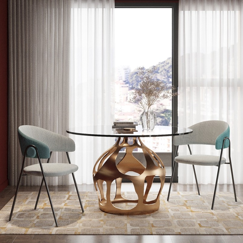 Table Volcano doré Ø120cm