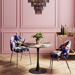 Table Schickeria look marbre noir Ø80cm