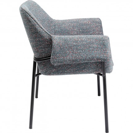 Chair with armrests Bess Flitter grey Kare Design