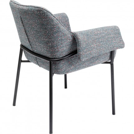 Chair with armrests Bess Flitter grey Kare Design