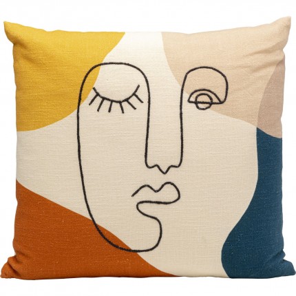 Cushion Face Art 50x50cm cream Kare Design