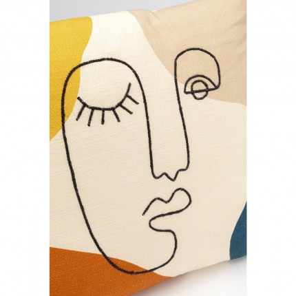 Cushion Face Art 50x50cm cream Kare Design