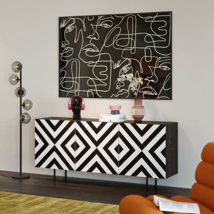 Sideboard Arctic black and white Kare Design