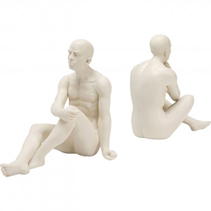 Boekensteun mannen wit zittend (2/set) Kare Design