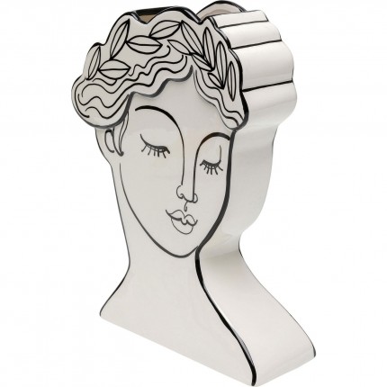 Vase Favola lady bust black and white Kare Design