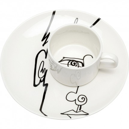 Coffee cup Viso man (4/set) Kare Design