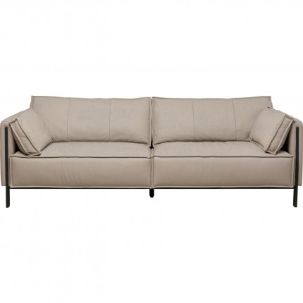 Couch Victor 3-Seater leather grey Kare Design