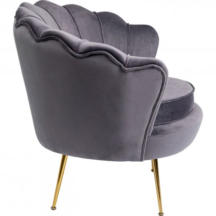Fauteuil Water Lily fluweel grijs Kare Design