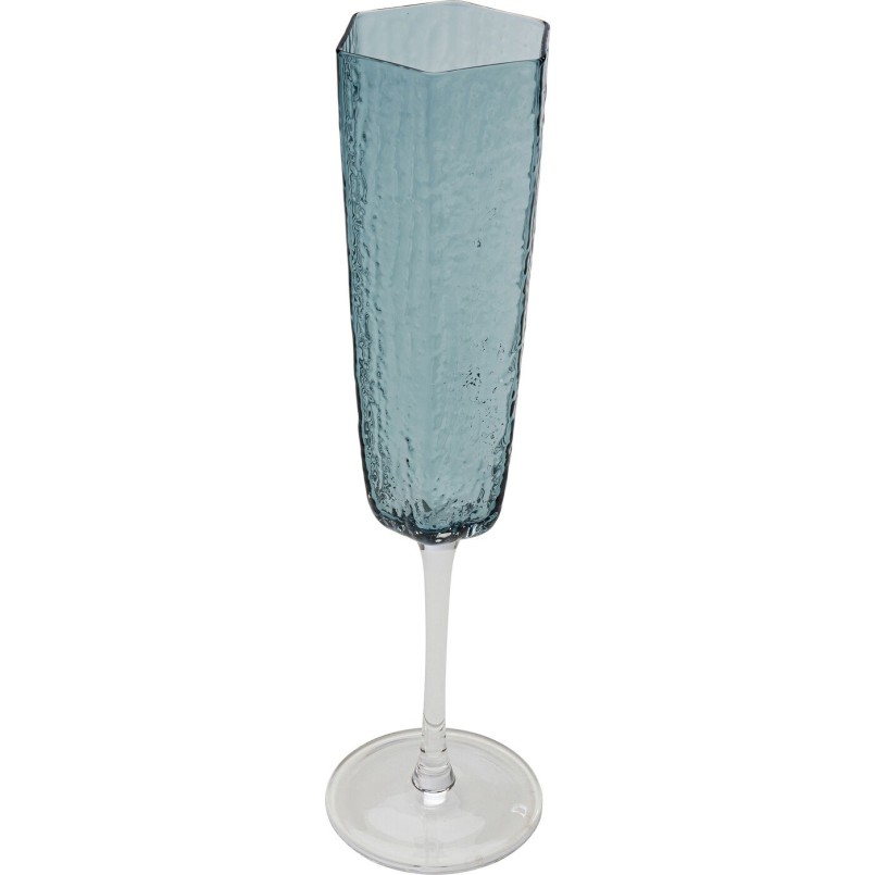 Flûtes à champagne Cascata bleues set de 4 Kare Design