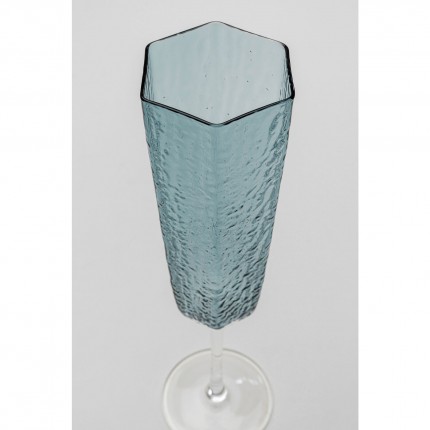 Champagne Glass Cascata blue (6/Set) Kare Design