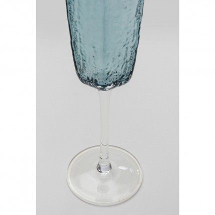 Champagne Glass Cascata blue (6/Set) Kare Design