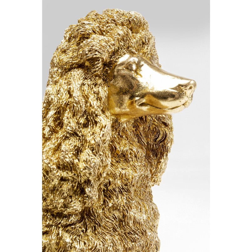 Figurine décorative Mrs Poodle doré 34cm