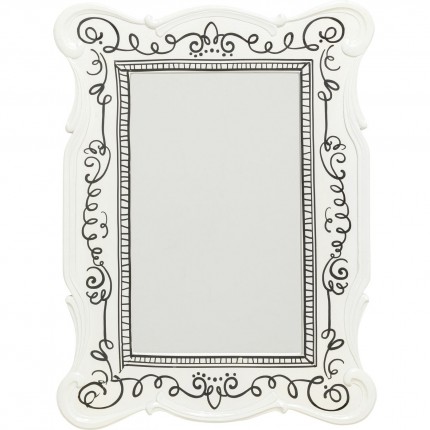 Wall Mirror Favola 67x50cm white and black Kare Design