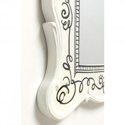 Wall Mirror Favola 67x50cm white and black Kare Design