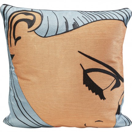 Cushion Comic Lady Face Kare Design