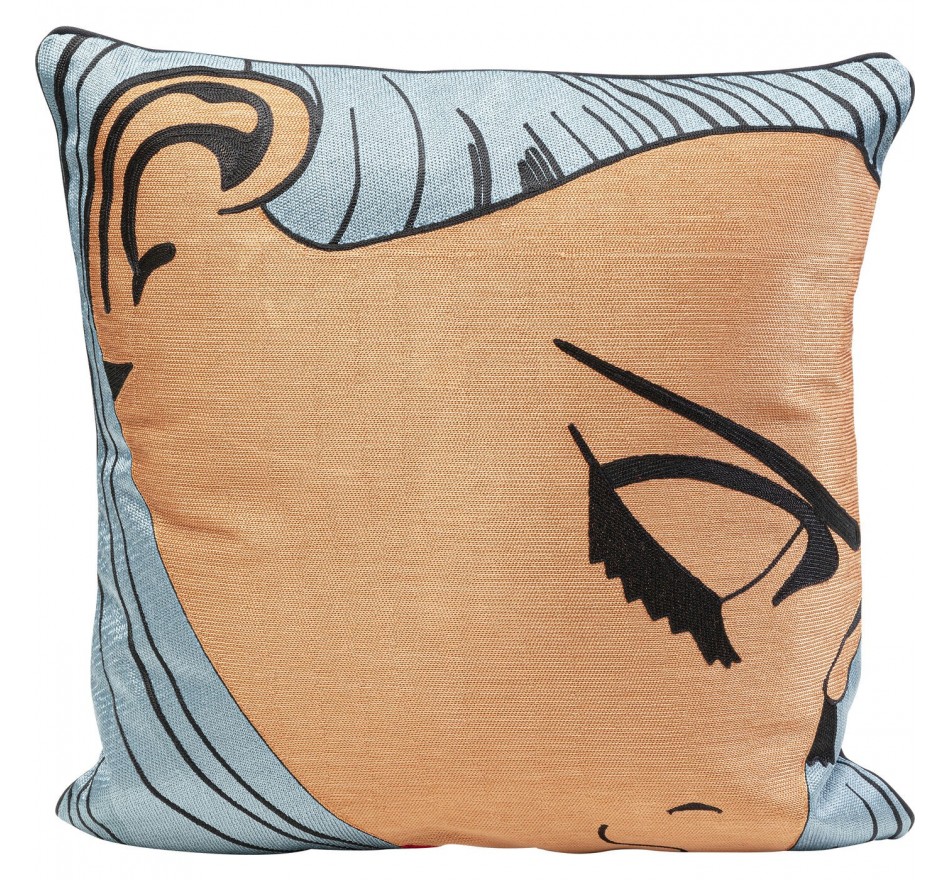 Cushion Comic Lady Face Kare Design