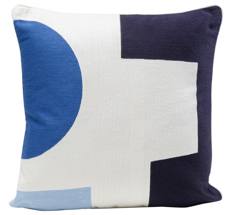 Kussen Forma blauw en wit 50x50cm Kare Design