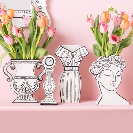 Vase Favola femme buste blanc et noir Kare Design