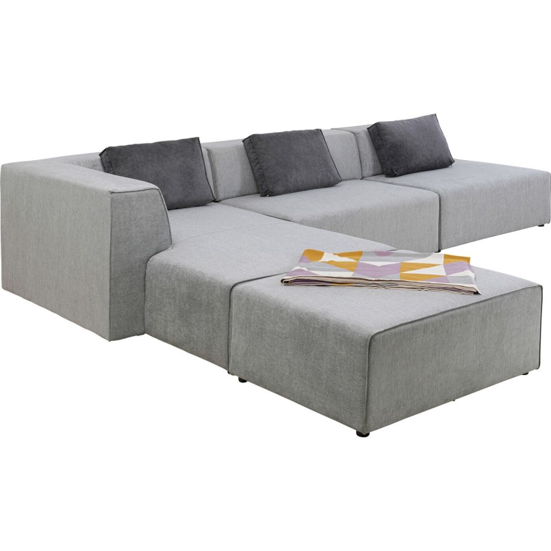 Canapé d'angle Infinity Atlanta gris gauche Kare Design