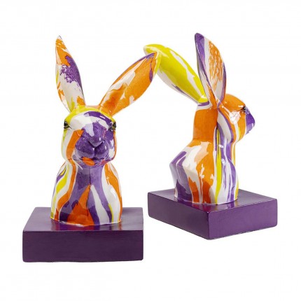 Boekensteun konijn verfdruppels (2/Set) Kare Design