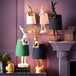 Lampe à poser Animal Rabbit doré/blanc 50cm