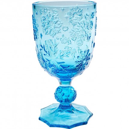 Wine Glass Ice Flowers Blue (6/Set) Kare Design