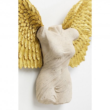 Wall Decoration Woman Bust Golden Wings 124x71cm Kare Design