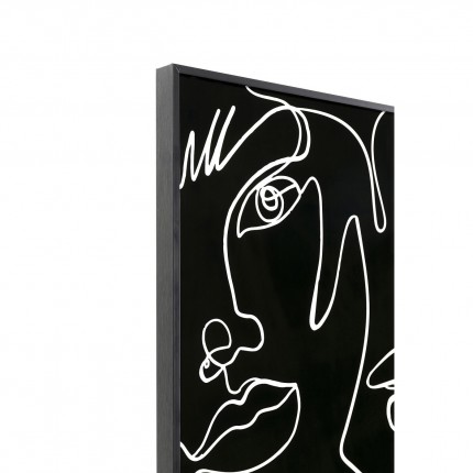 Schilderij Faccia Arte zwart en wit 150x100cm Kare Design