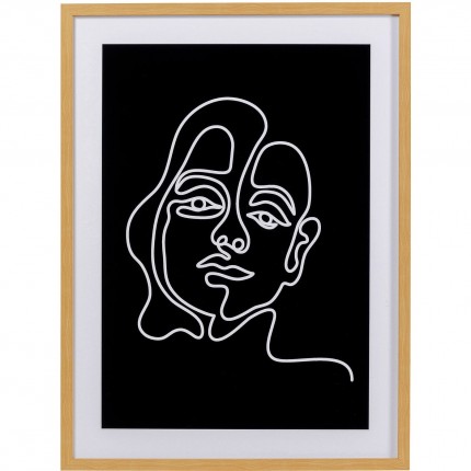 Framed Picture Faccia Arte Woman black and white 60x80cm Kare Design