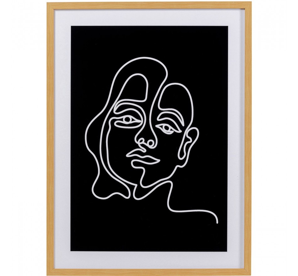 Framed Picture Faccia Arte Woman black and white 60x80cm Kare Design