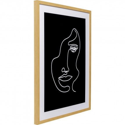 Framed Picture Faccia Arte Woman black and white 60x80cm Kare Design