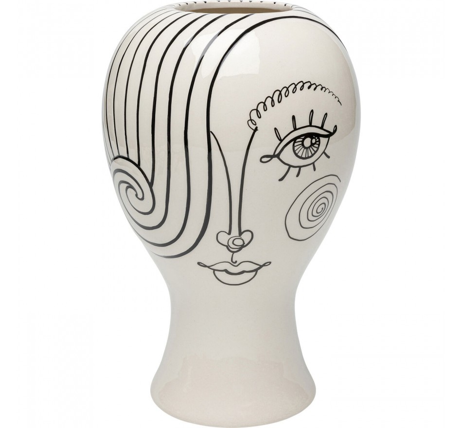 Vase Favola woman white and black Kare Design