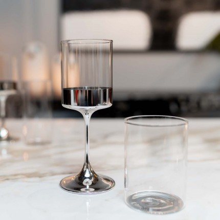 Wine glasses Electra silver (6/set) Kare Design