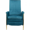 Fauteuil relax Lazy velours bleu pétrole Kare Design