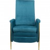 Fauteuil relax Lazy velours bleu pétrole Kare Design