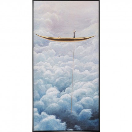 Framed Painting Cloud Boat 60x120cm Kare Design
