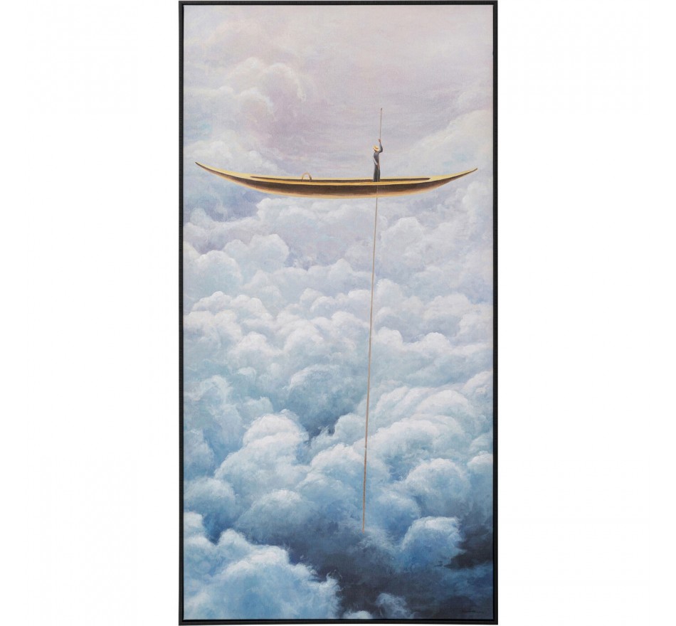 Framed Painting Cloud Boat 60x120cm Kare Design