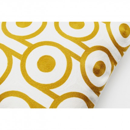 Kussen Catena Circle geel en wit Kare Design