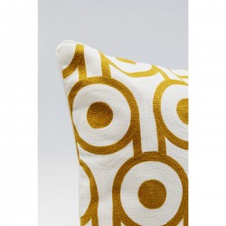 Cushion Catena Circle yellow and white Kare Design