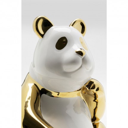 Decoratie panda goud en wit zittend 19cm Kare Design
