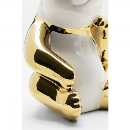 Decoratie panda goud en wit zittend 19cm Kare Design